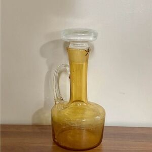 Midcentury Amber Glass Decanter c.1960